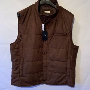 Jos A Bank Mens XL Brown Water Repellent Tailored Fit Vest